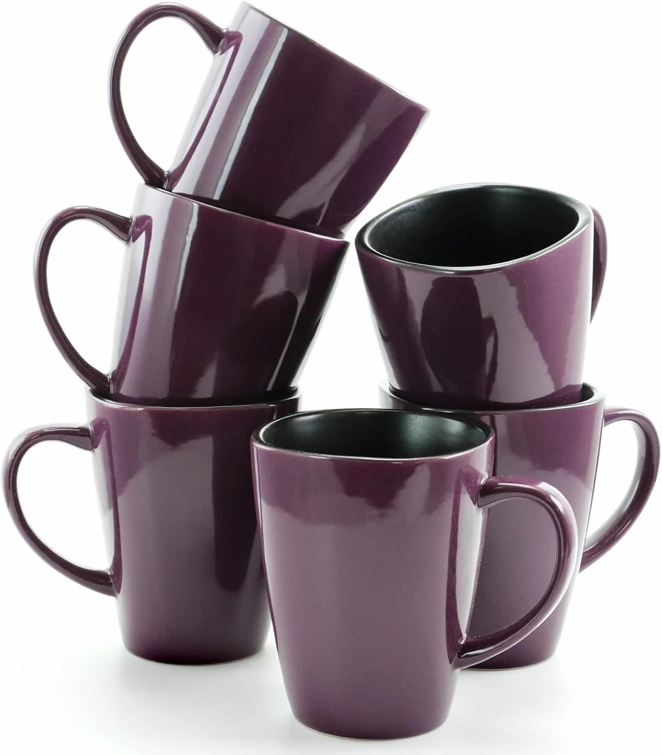Elama's Lavender Fields 6 Piece Luxe and Large Dinner Mugs