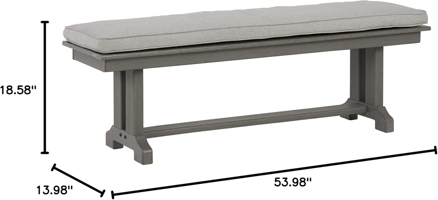 Signature Design by Ashley Contemporary Visola Bench with Cushion  Gray