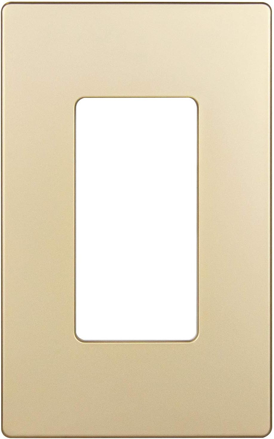 ENERLITES Elite Series Screwless Decorator Wall Plate, Child Safe Outlet Cover, Gloss Finish, Standard Size 1-Gang, Unbreakable Polycarbonate Thermoplastic, Gold
