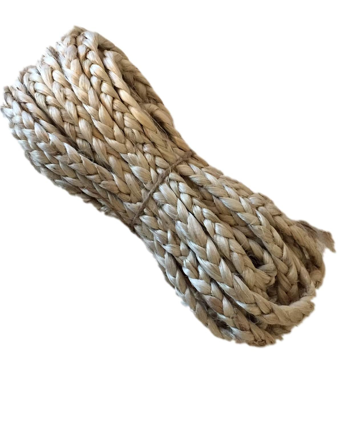 Aayu Hand Made Jute Braid Rope |3 Strand | 1/2" x 30 feet per Hank (Natural) Indian Jute, Jute Fiber, Jute Yarn Braided with Natural Fiber - Braided Jute, Natural Jute