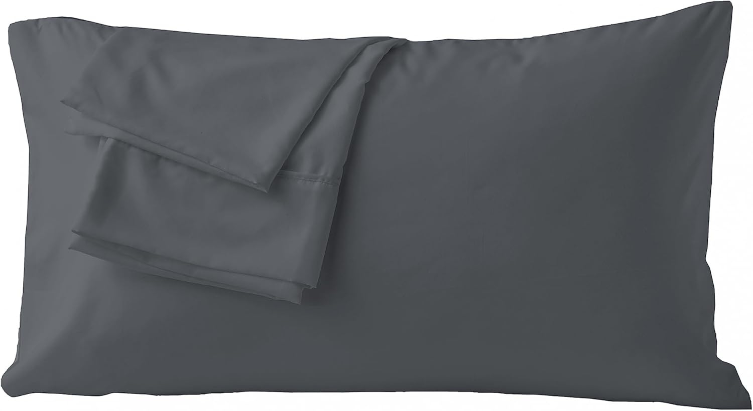 Pillowcases Queen Gray Set of 2 Envelope Closure End Easy Fit for All Season Cooling Soft and Breathable Material Machine Washable