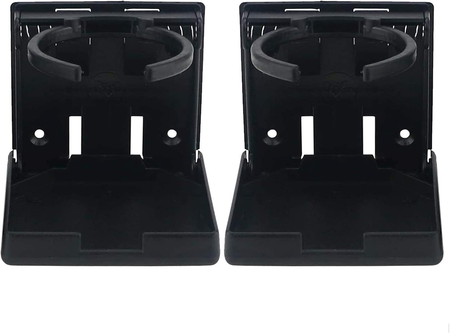 2PCS Adjustable Folding Drink Holder/Adjustable Cup Holder for Marine/Boat/Caravan/Car/Trucks/RVs/Vans (Black)