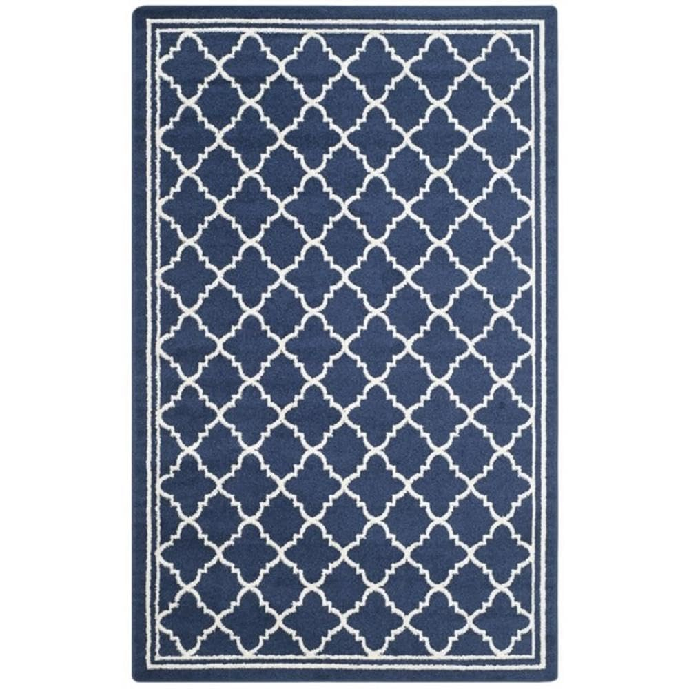SAFAVIEH Amherst Trina Geometric Area Rug, Navy/Beige, 10' x 14'