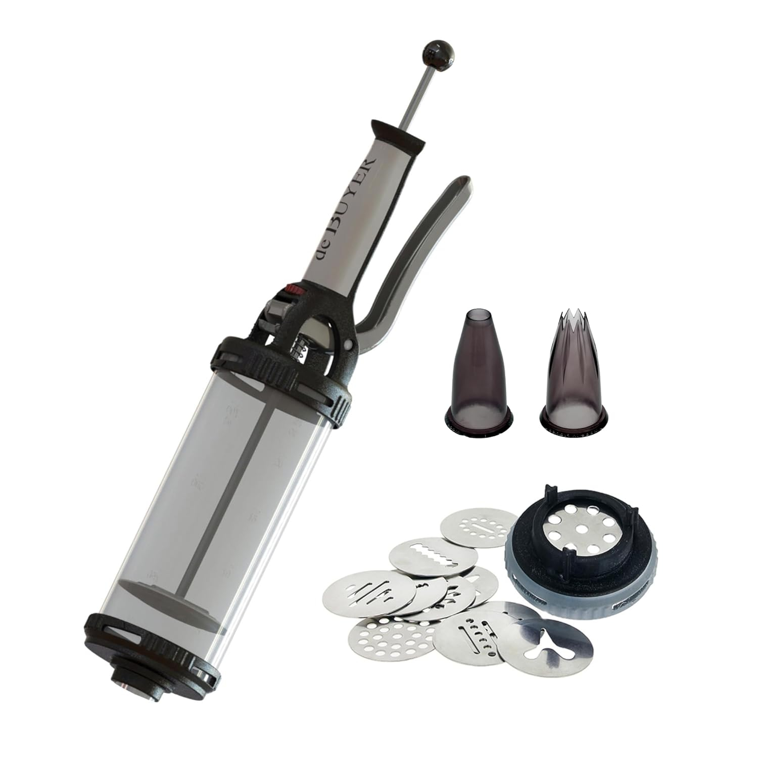 Ergonomic Stainless Steel Pastry Press with 13 Discs