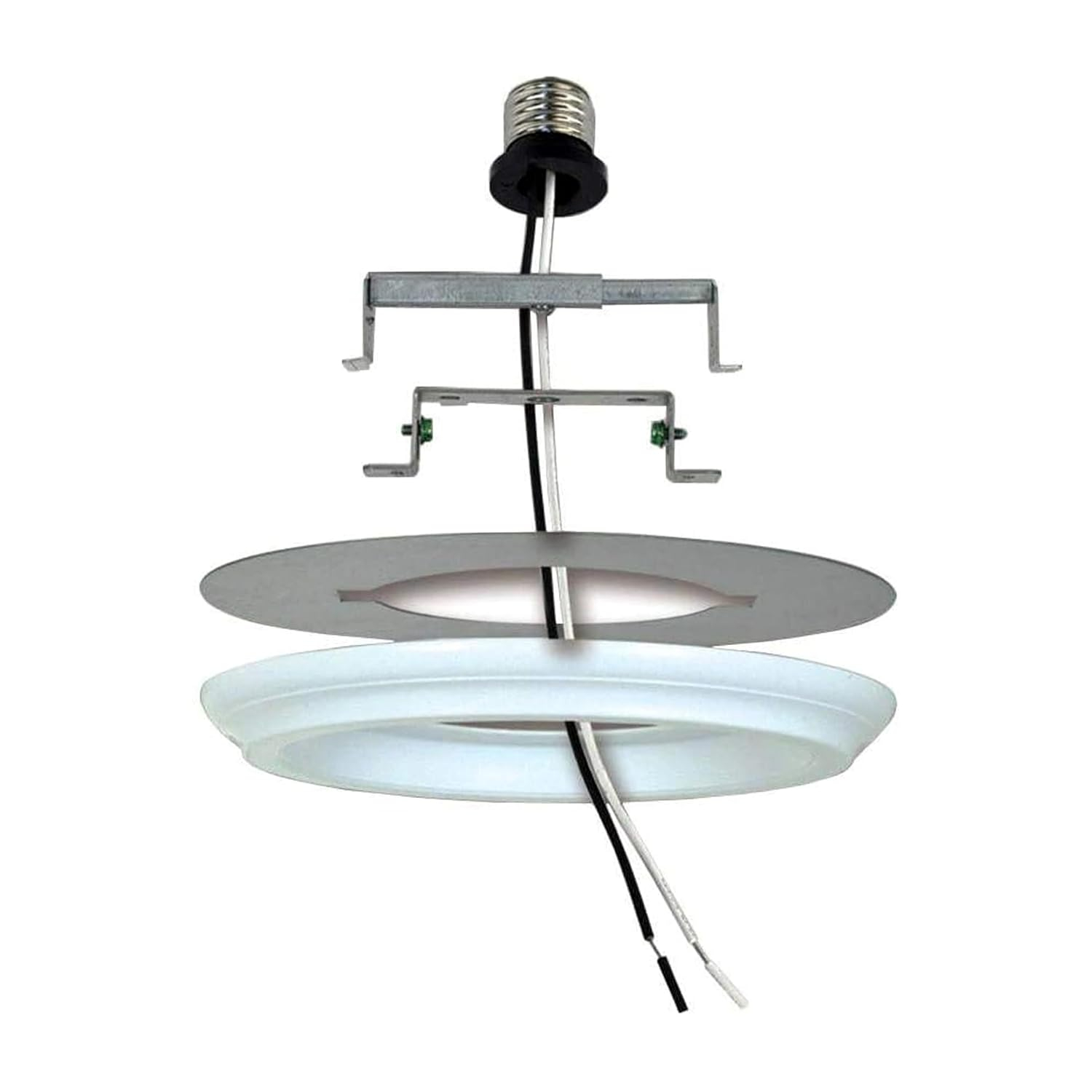 Aspen Creative 21067-11, Recessed Lighting Converter Kit, 8" Diameter, White Plastic Medallion, Set of 1