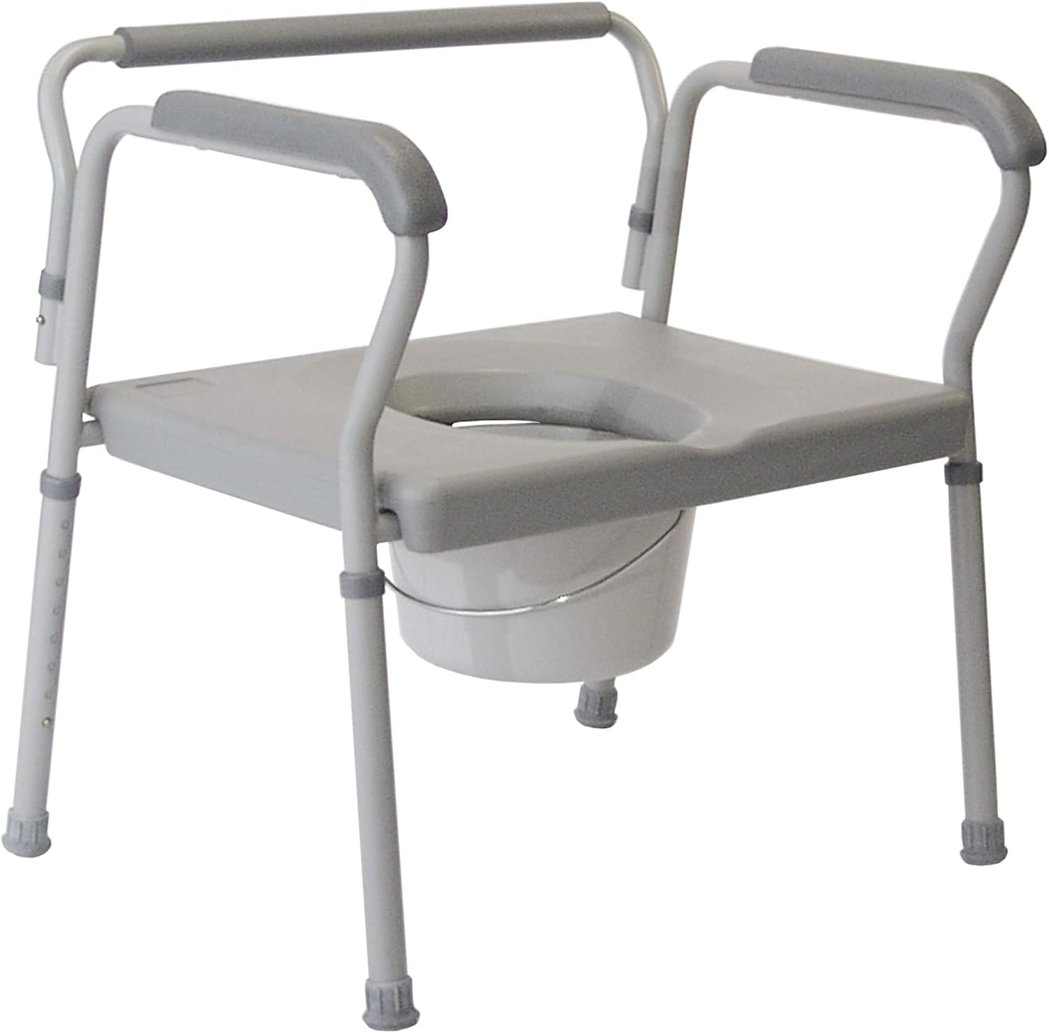 Graham-Field 7446A-2 Lumex 3-in-1 Bariatric Bedside Commode Chair, Raised Toilet Seat, Toilet Safety Rails, Supports 400 lbs., Pack of 2