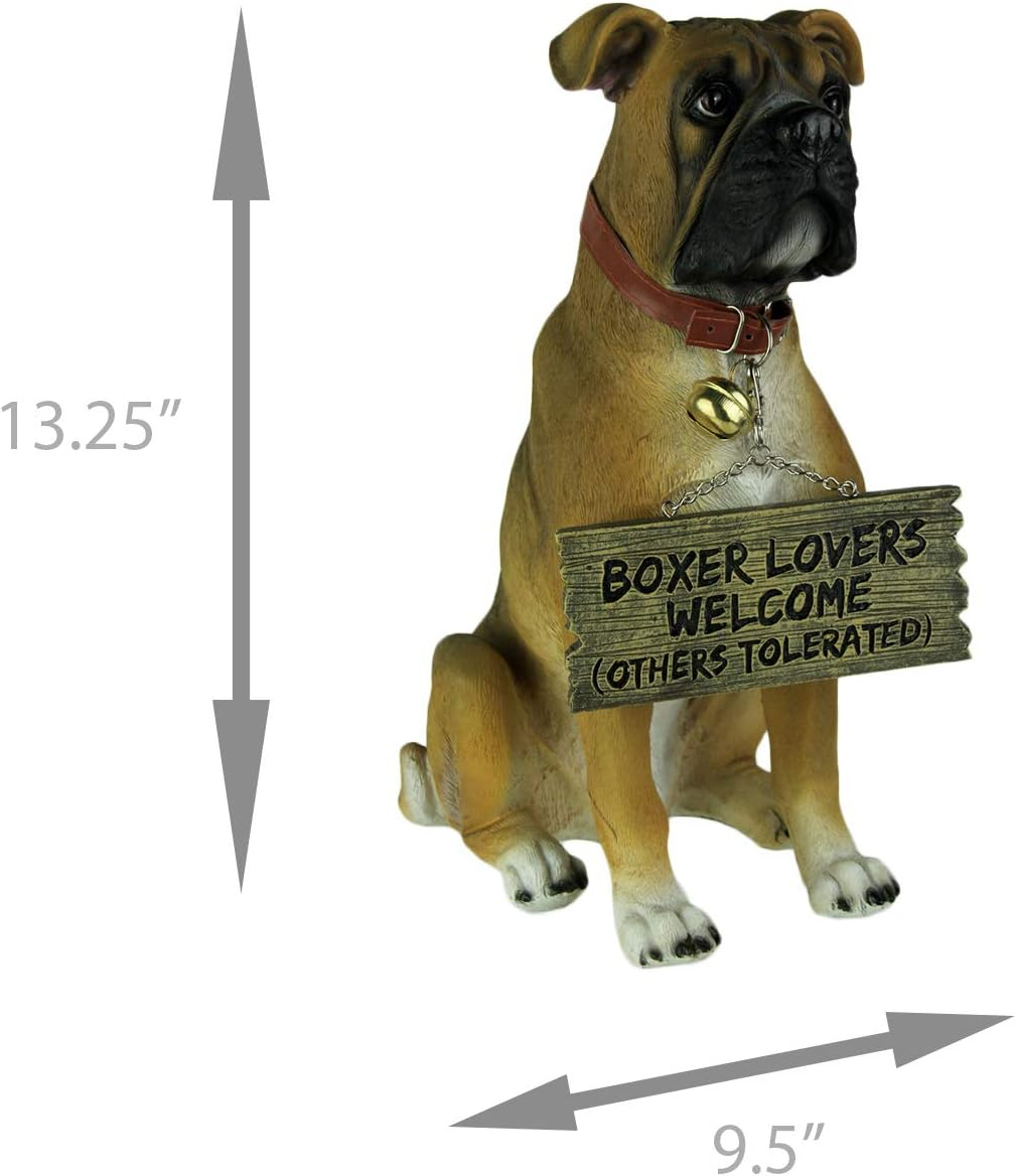 DWK CORP World Of Wonders "Tyson" The Boxer Dog Garden Welcome Statue
