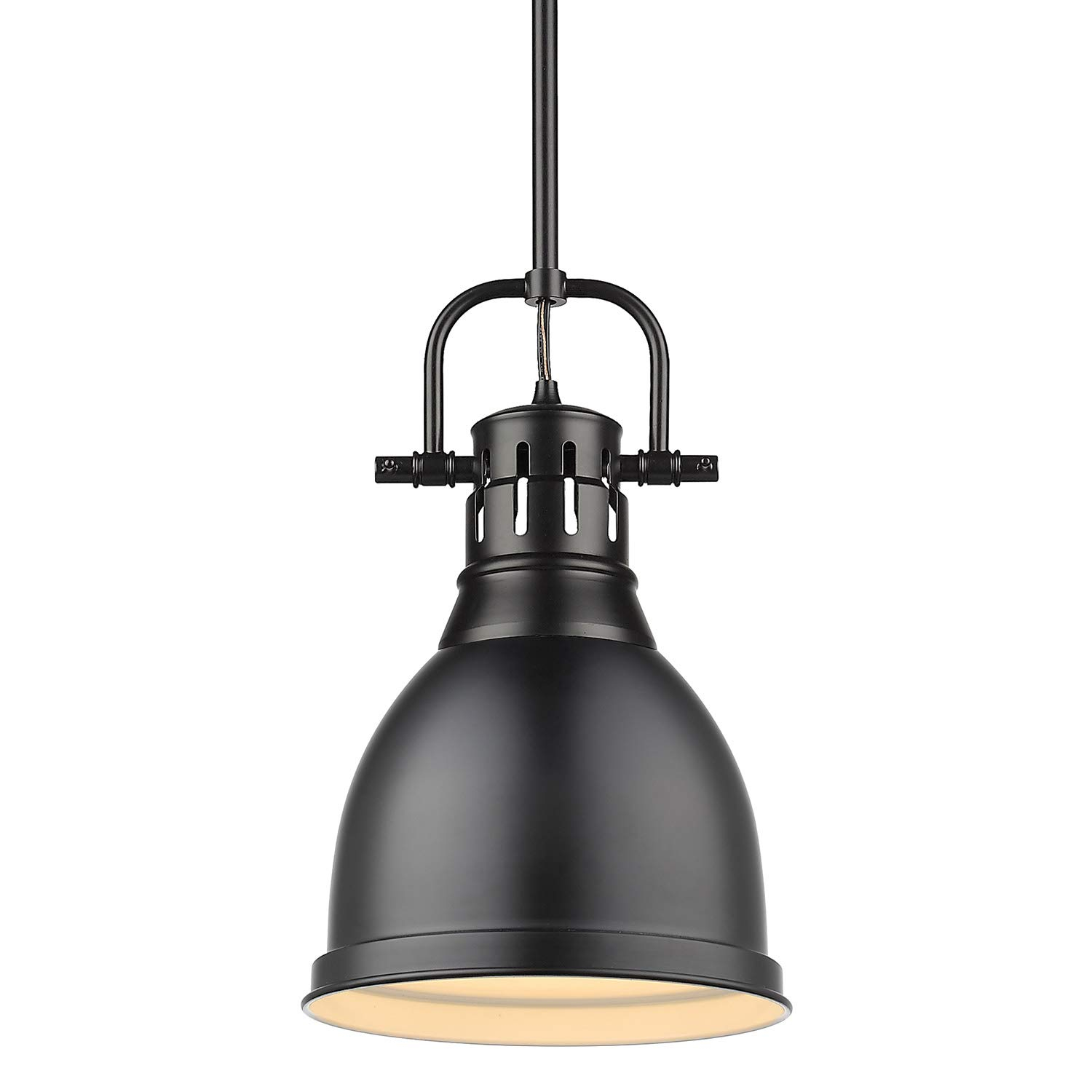 Golden Lighting Duncan 1-Light Small Pendant in Matte Black