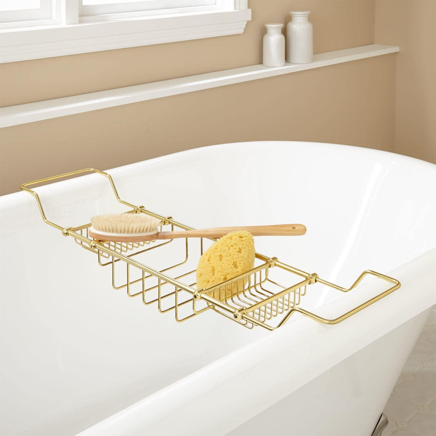 Signature Hardware Nottingham Brass Tub Caddy