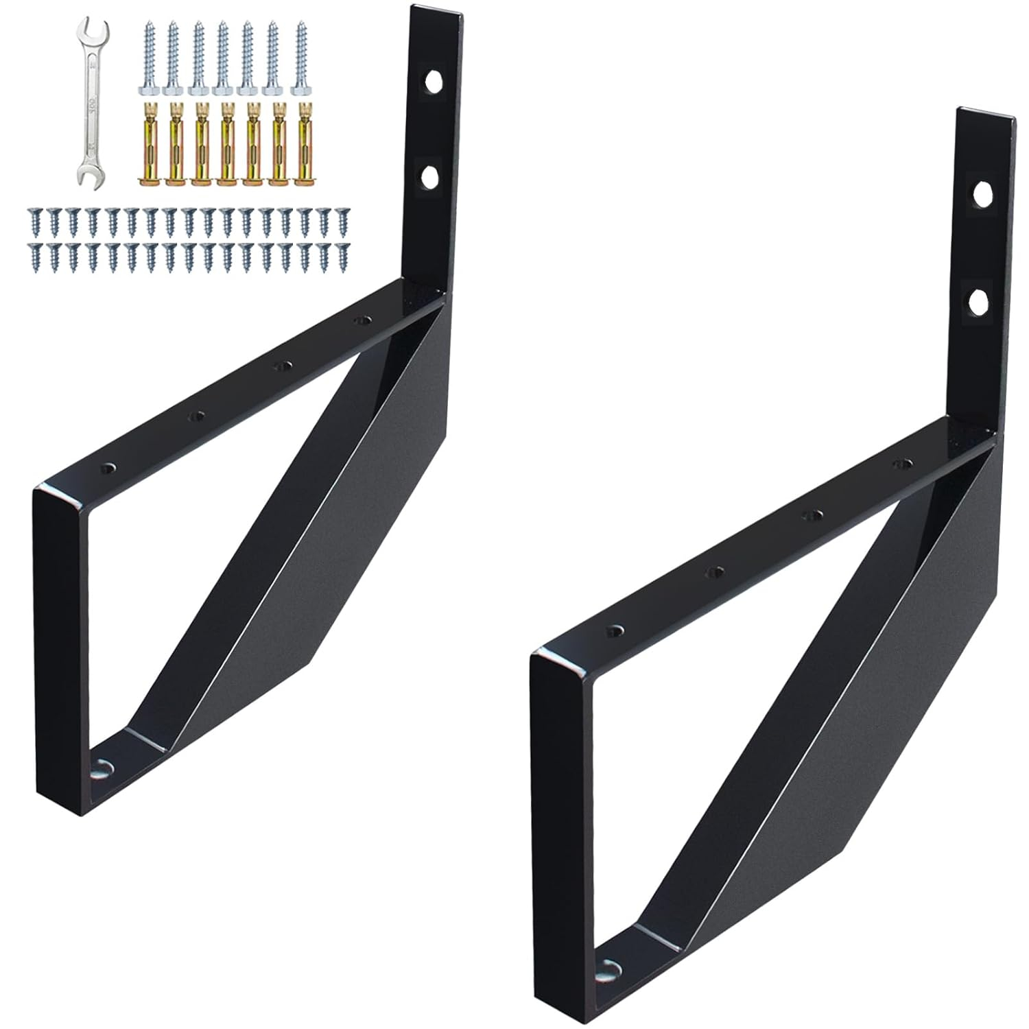 Steel Stair Riser 1 Step, Metal Stair Stringers for Deck Height 11.9 inches, Steel Stair Step Riser for Outside Stairs (2Pack)