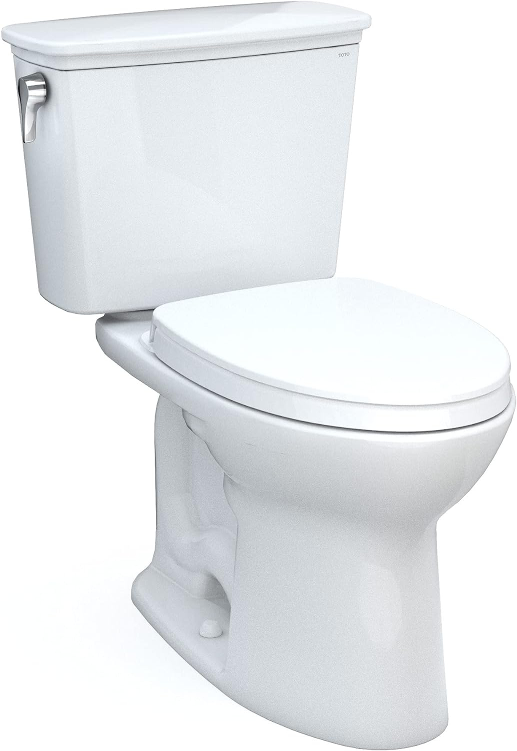 White Vitreous China Elongated Two-Piece Toilet with SoftClose Seat