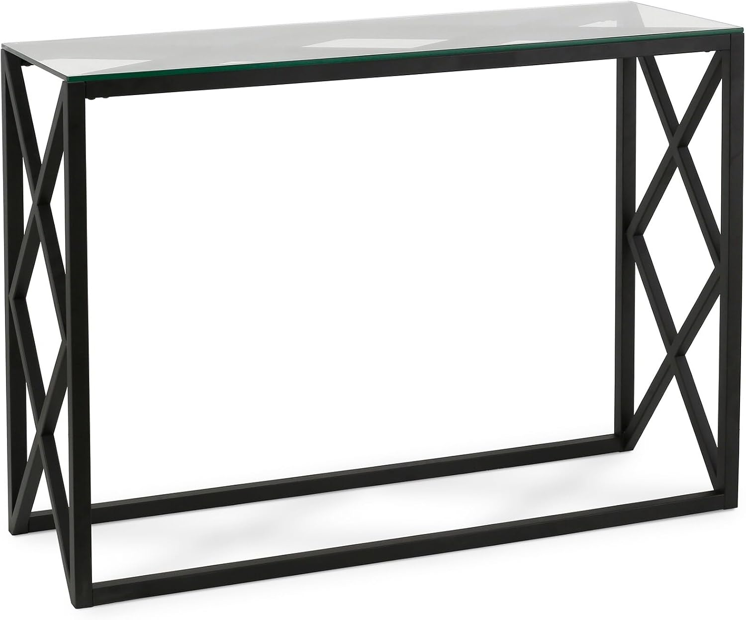 Evelyn&Zoe Dixon 42" Wide Rectangular Console Table, Blackened Bronze