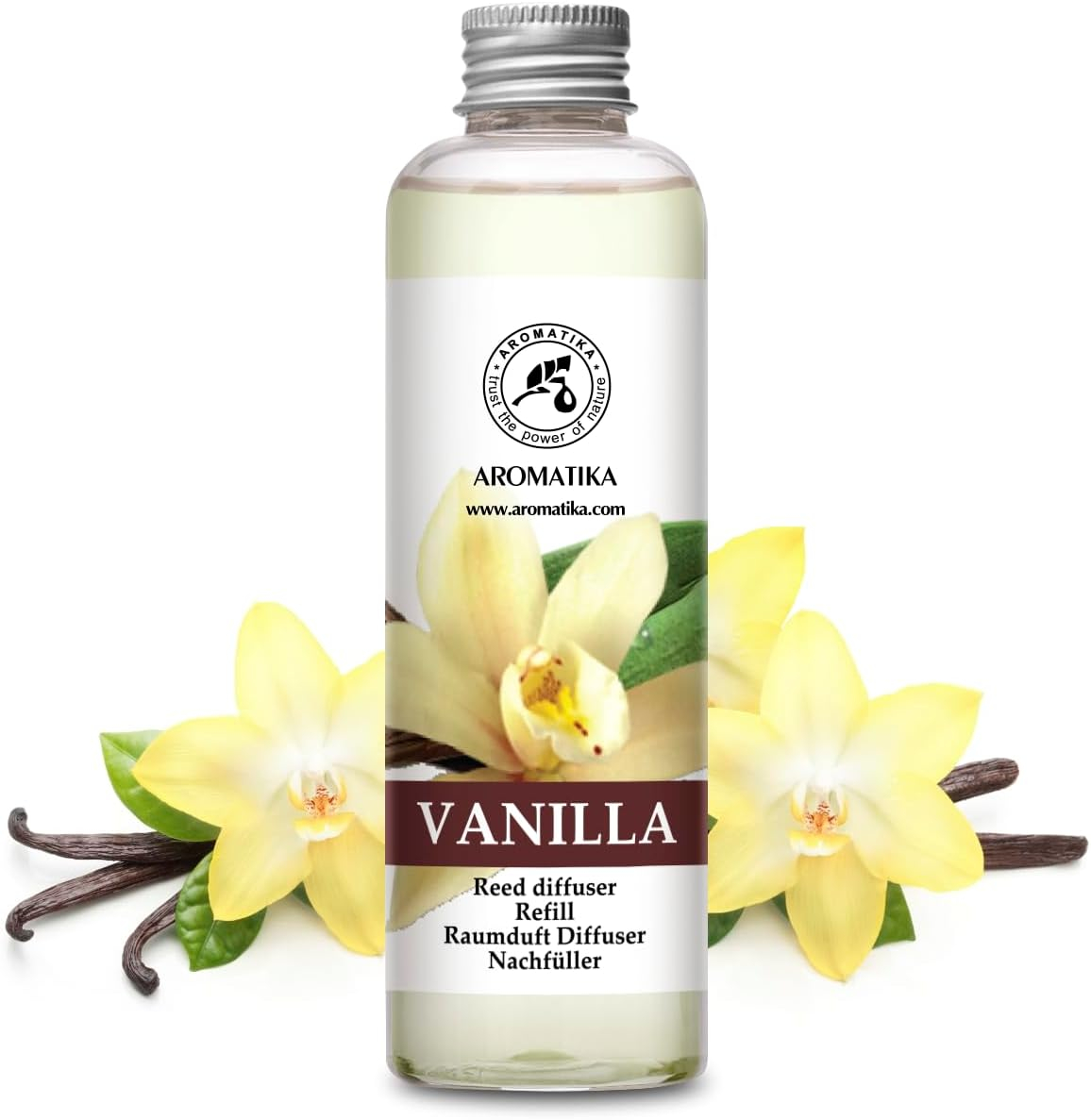 AROMATIKA Vanilla Essential Oil Alcohol Free 100% Pure Therapeutic for Diffuser, Humidifier, Aromatherapy, Sleep, Relax Room Air Fresheners Perfect Gifts - Vanilla Essential Oil 6.8oz