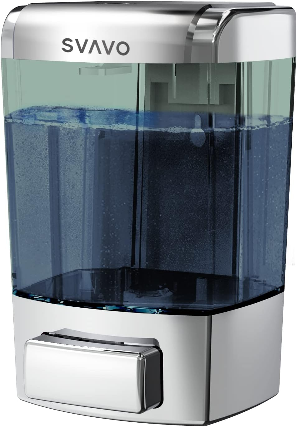 SVAVO Wall Mounted Soap Dispenser Kitchen Bathroom Manual Soap Dispenser Refillable Hand soap Dispenser for Liquid Contianers Shampoo Gel Chamber for Household Commerical 23.7oz (700ml) ABS