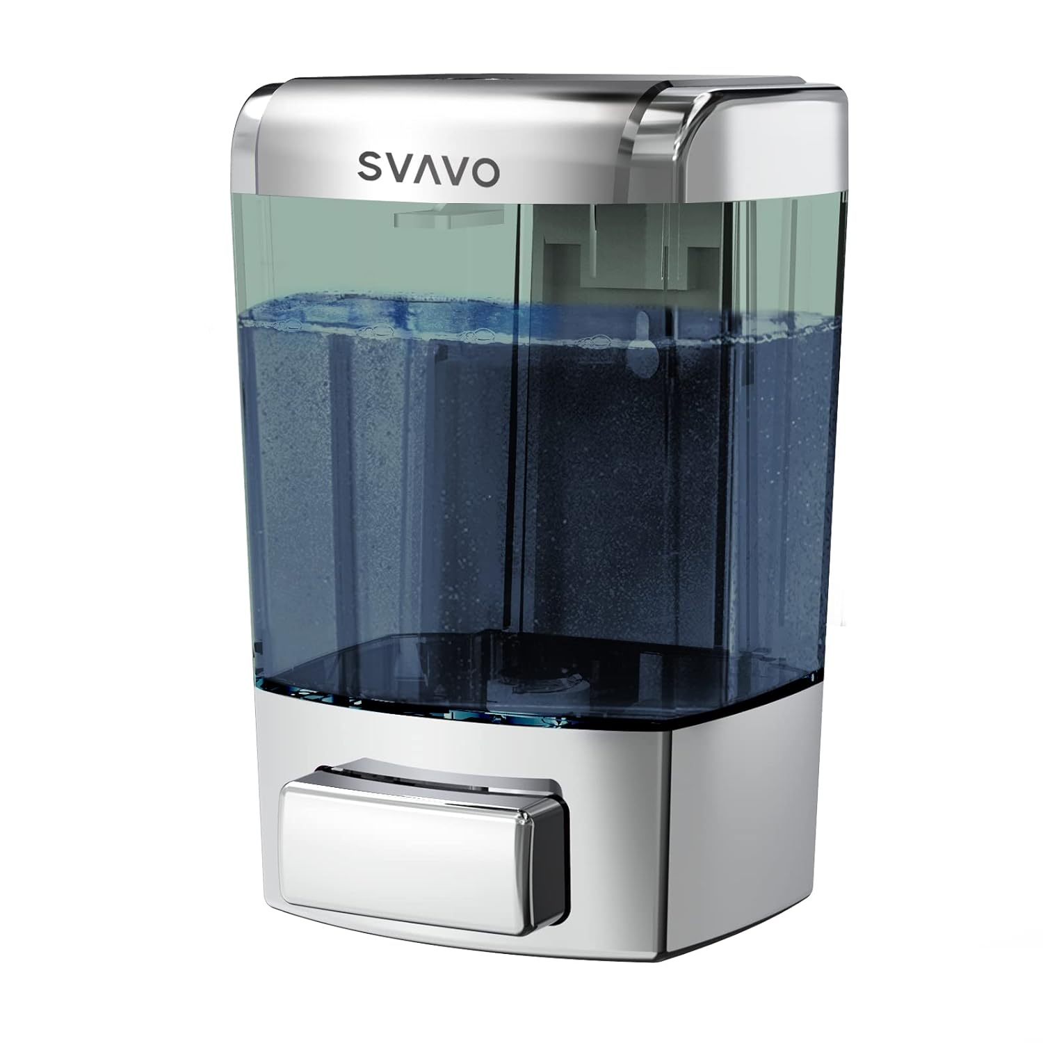 SVAVO Wall Mounted Soap Dispenser Kitchen Bathroom Manual Soap Dispenser Refillable Hand soap Dispenser for Liquid Contianers Shampoo Gel Chamber for Household Commerical 23.7oz (700ml) ABS