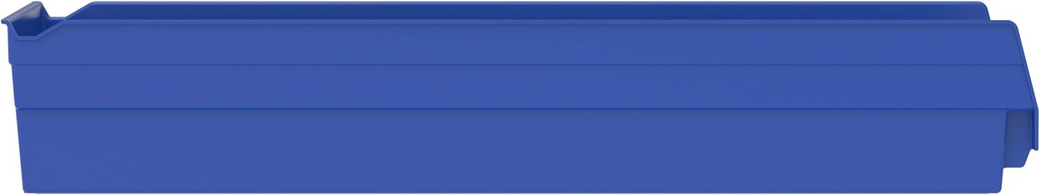 Blue Heavy Duty Plastic Shelf Storage Bins, 24-Inch