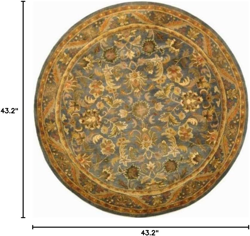 Handmade Wine and Gold Wool Round Tufted Area Rug, 42 inches