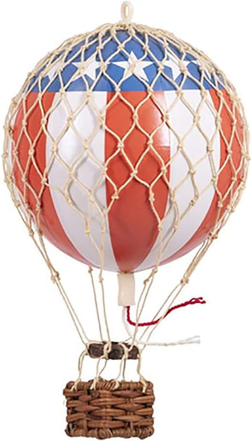 Patriotic Red White and Blue Woven Hot Air Balloon Decor