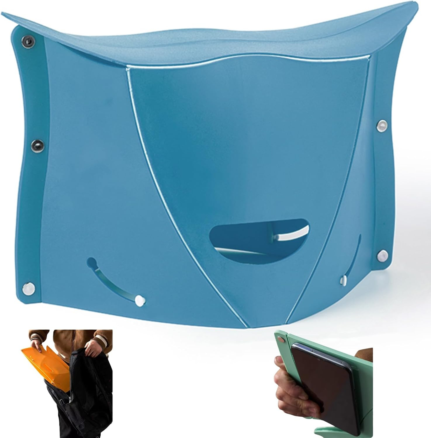 Foldable Portable Outdoor Stool, Thickness of 0.5 in, Quick Opens for Camping Hiking Picnic Fishing Subway, Lightweight Mini Folding Travel Potty Stool, Footrest for Air Travel Red