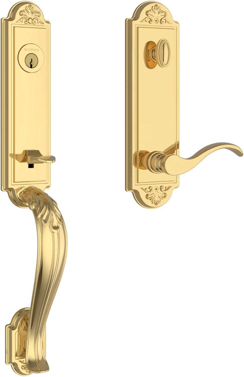 Baldwin Ee.Elixcur.R.Ebe Elizabeth One Piece Single Cylinder Keyed Entry Handleset - Brass
