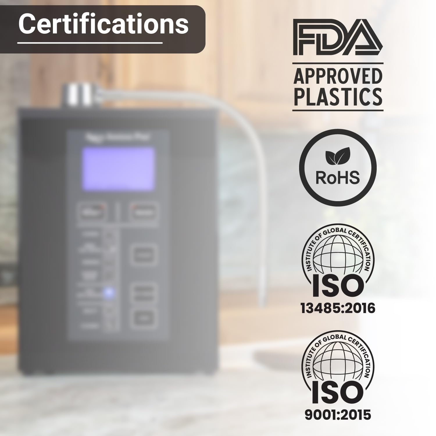 Aqua Ionizer Deluxe 9.5 Anti-Oxidant Boost Water Ionizer | Alkaline Water Filtration System | Produces pH 3.0-11.5 Alkaline Water | Up to -880mV ORP | 4000 Liters Per Filter | 7 Water Settings