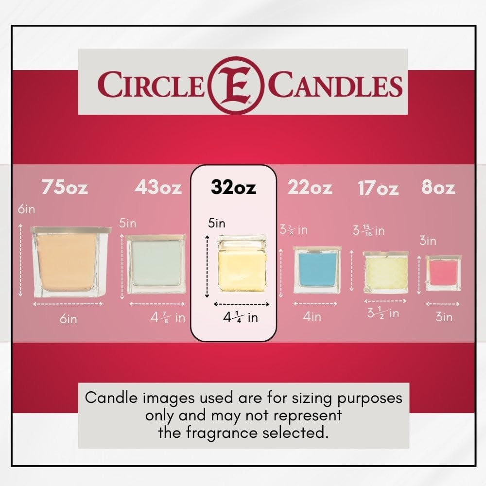 Circle E Candles, Bird of Paradise Scent, Large Size Jar Candle, 32oz, 2 Wicks