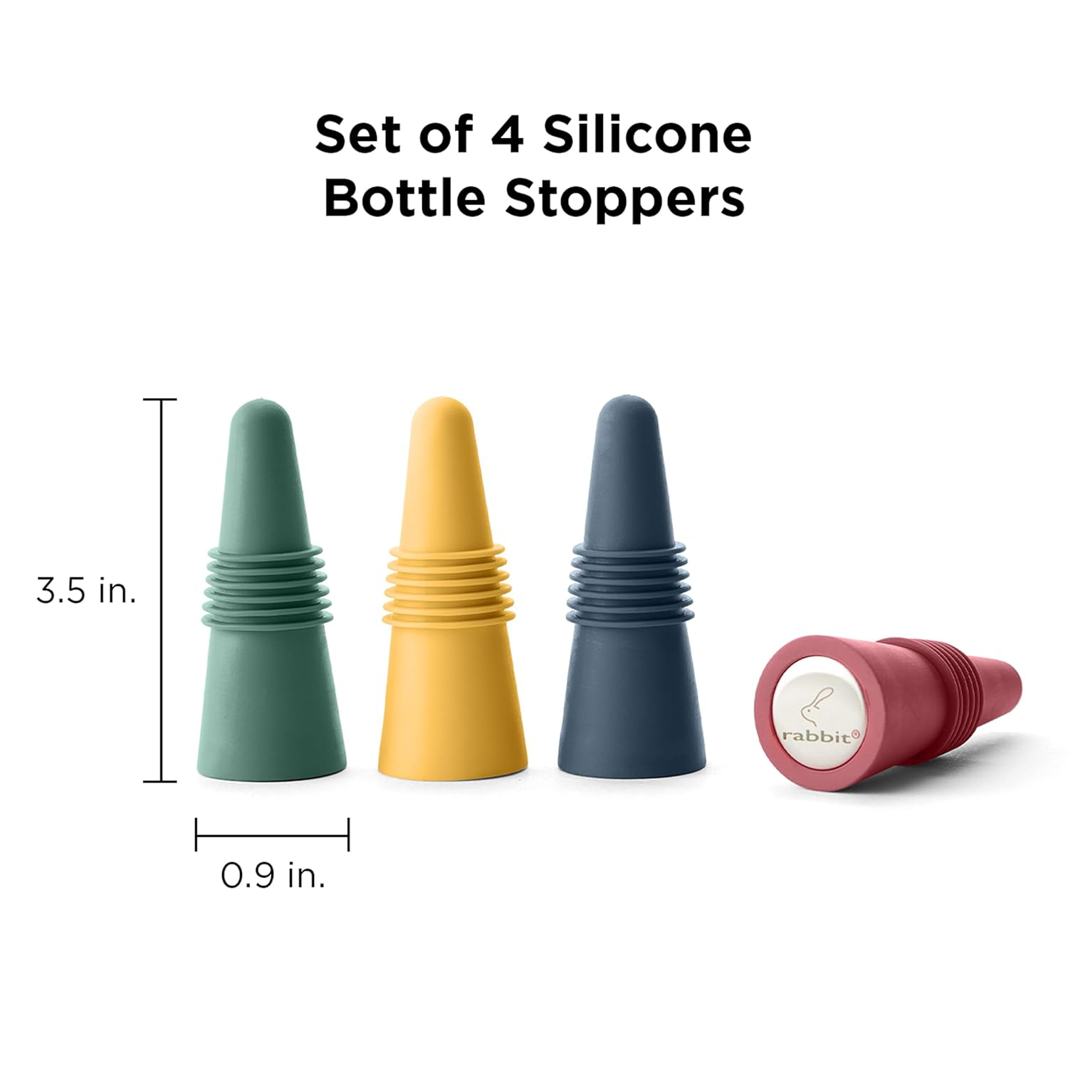 Assorted Color Silicone and Stainless Steel Wine Bottle Stoppers