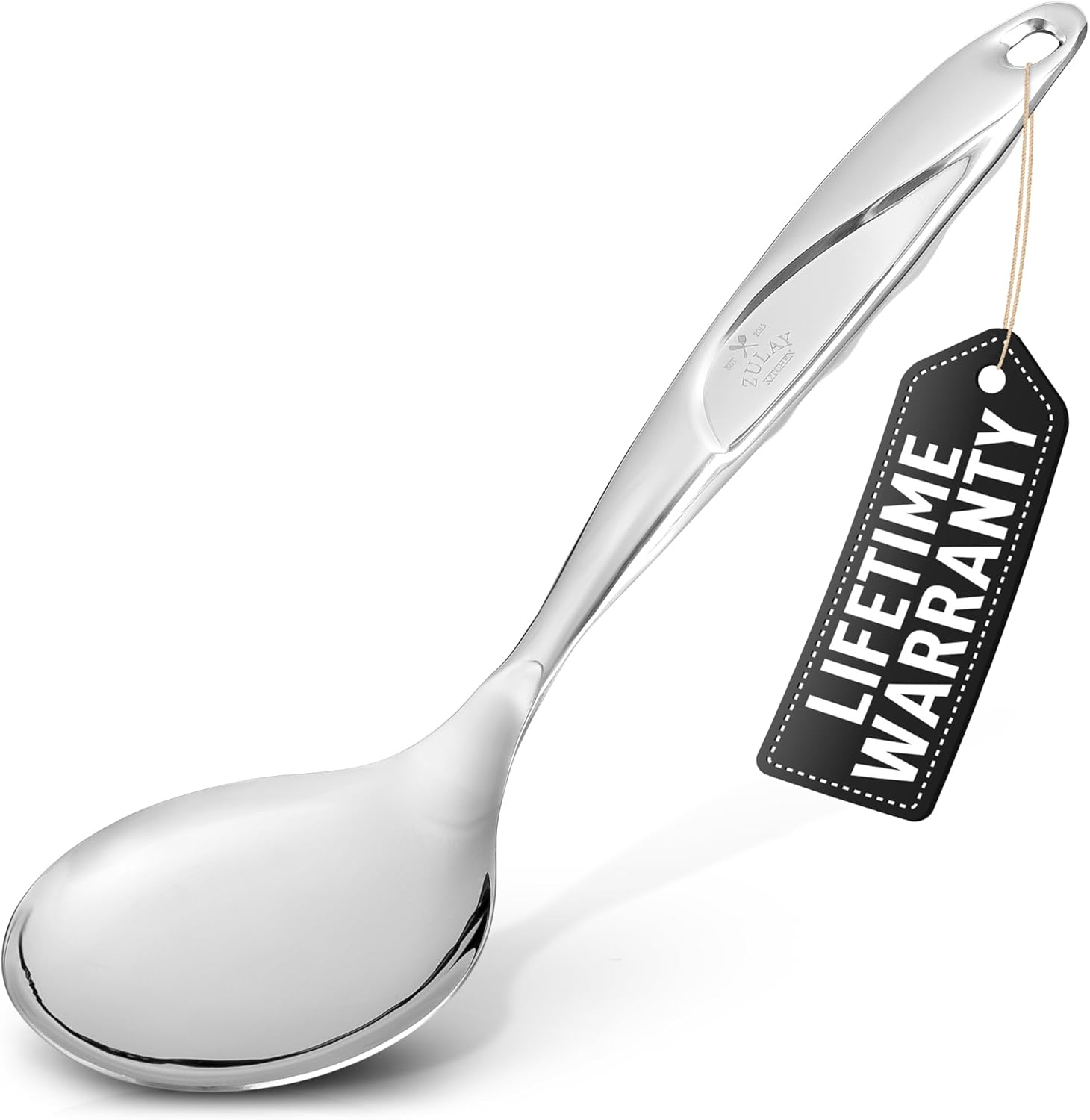 Large Stainless Steel Serving Spoon with Ergonomic Handle