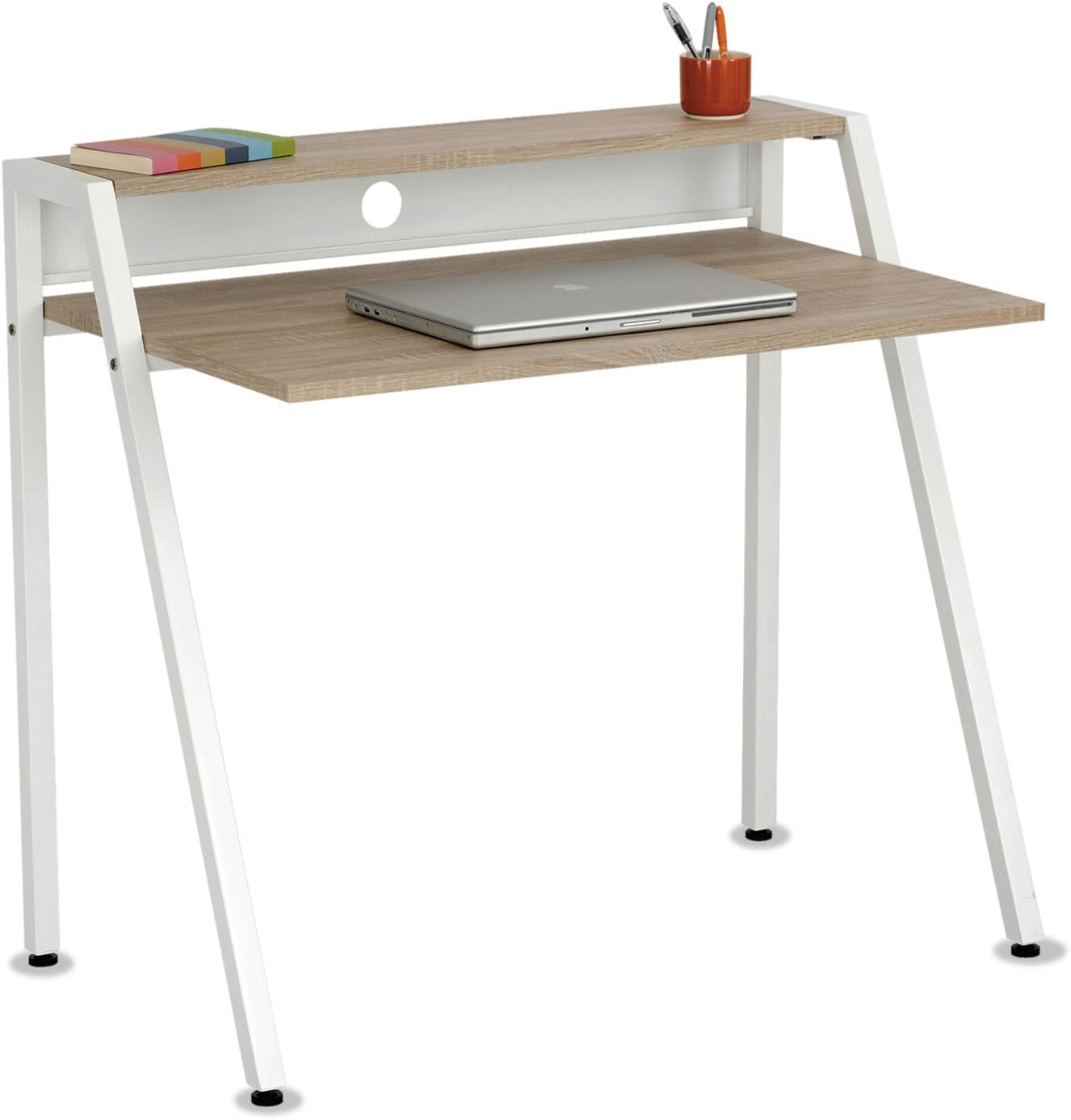 Safco Writing Desk - Natural/Black, 34.25" High, Adult