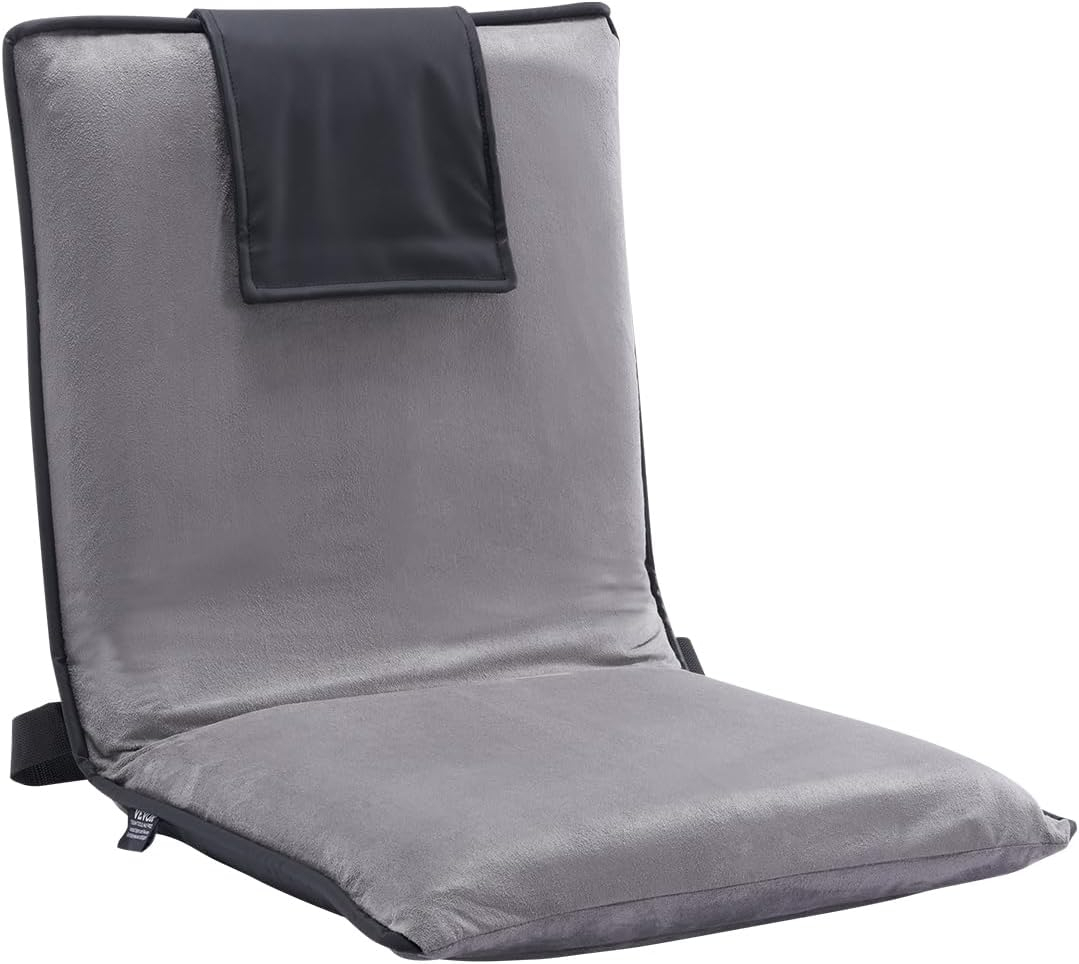 VEVOR Floor Chair, 6-Position Adjustable Meditation Chair with Back Support, Folding Sofa Chair for Reading TV Watching and Gaming, Portable Floor Seat Lounge Sofa Chair for Kids Teens Adults, Gray