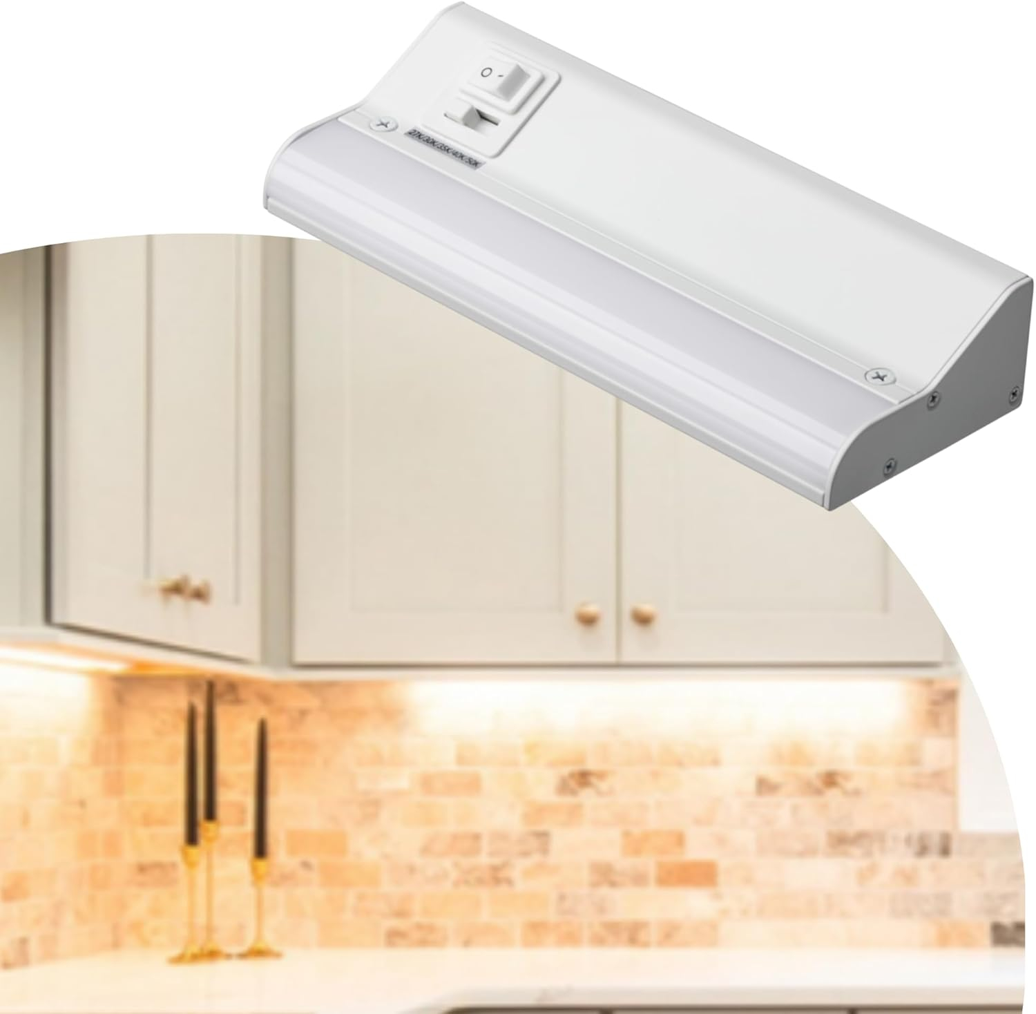 American Lighting UCR-5CCT-8-WH Undercabinet 8 in. 5CCT LED Courant, White Finish