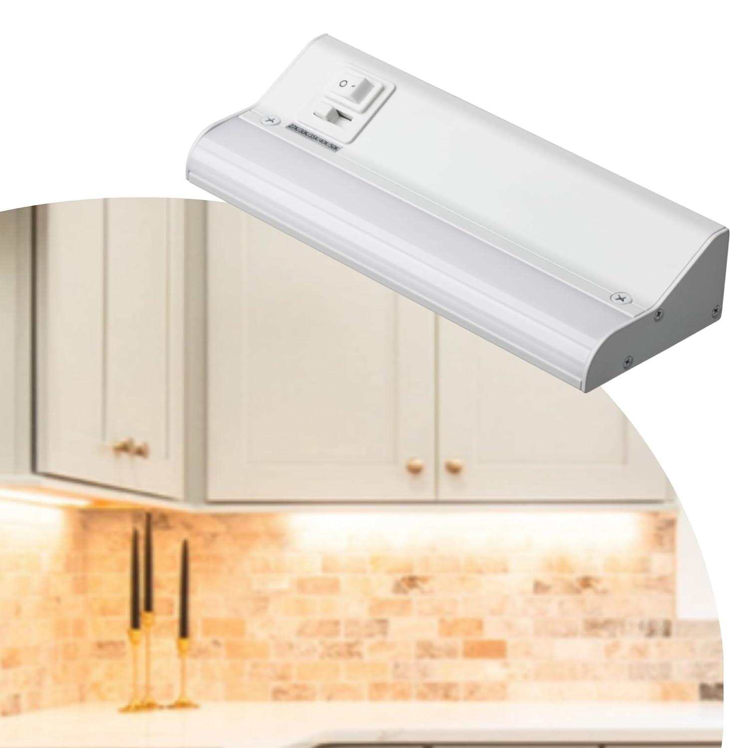 American Lighting UCR-5CCT-8-WH Undercabinet 8 in. 5CCT LED Courant, White Finish