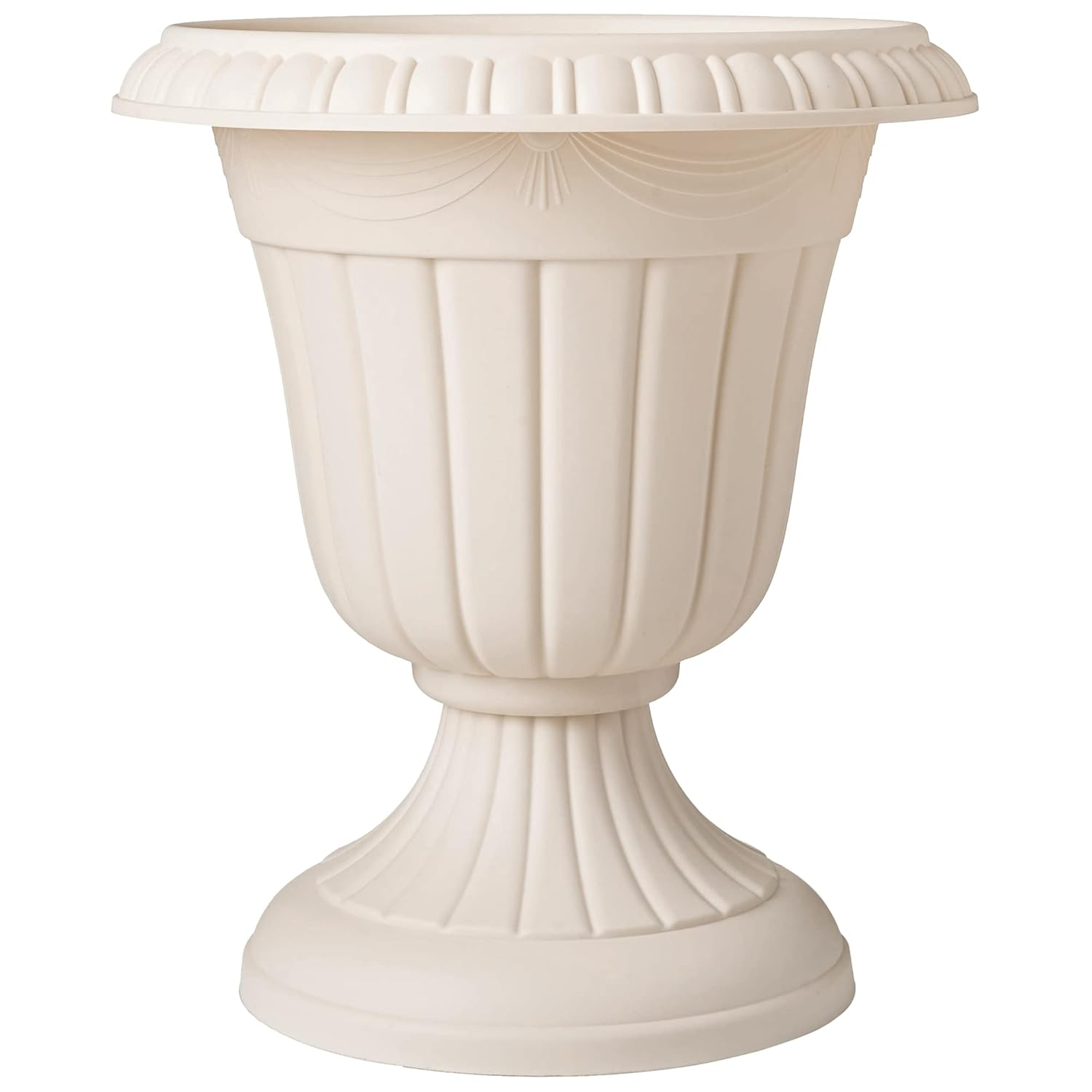 PL20BG Classic Traditional Plastic Urn Planter Indoor/Outdoor, 10" x 12", (Beige)