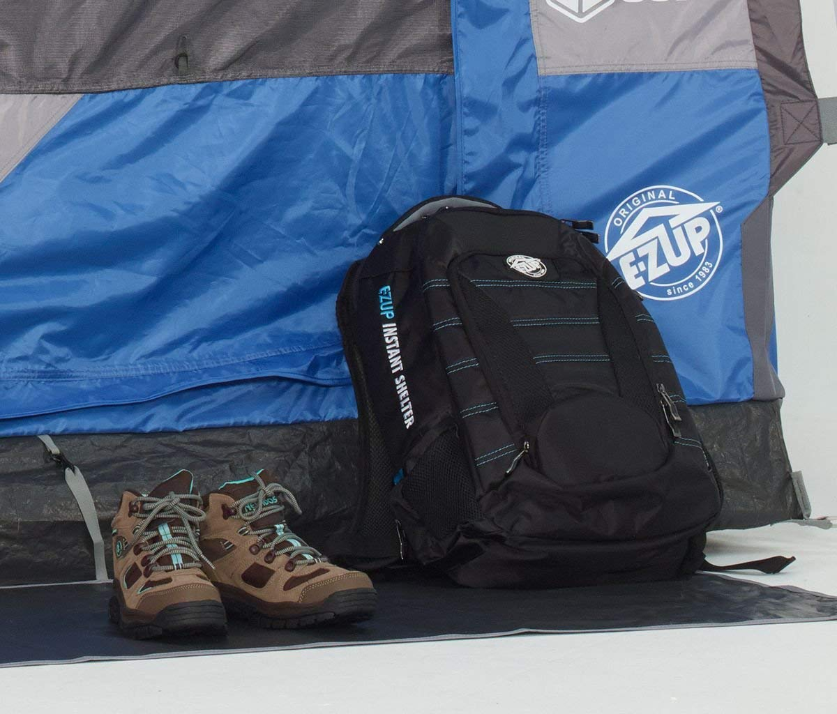 E-Z UP 10' x 10' Gray and Blue Camping Cube Tent