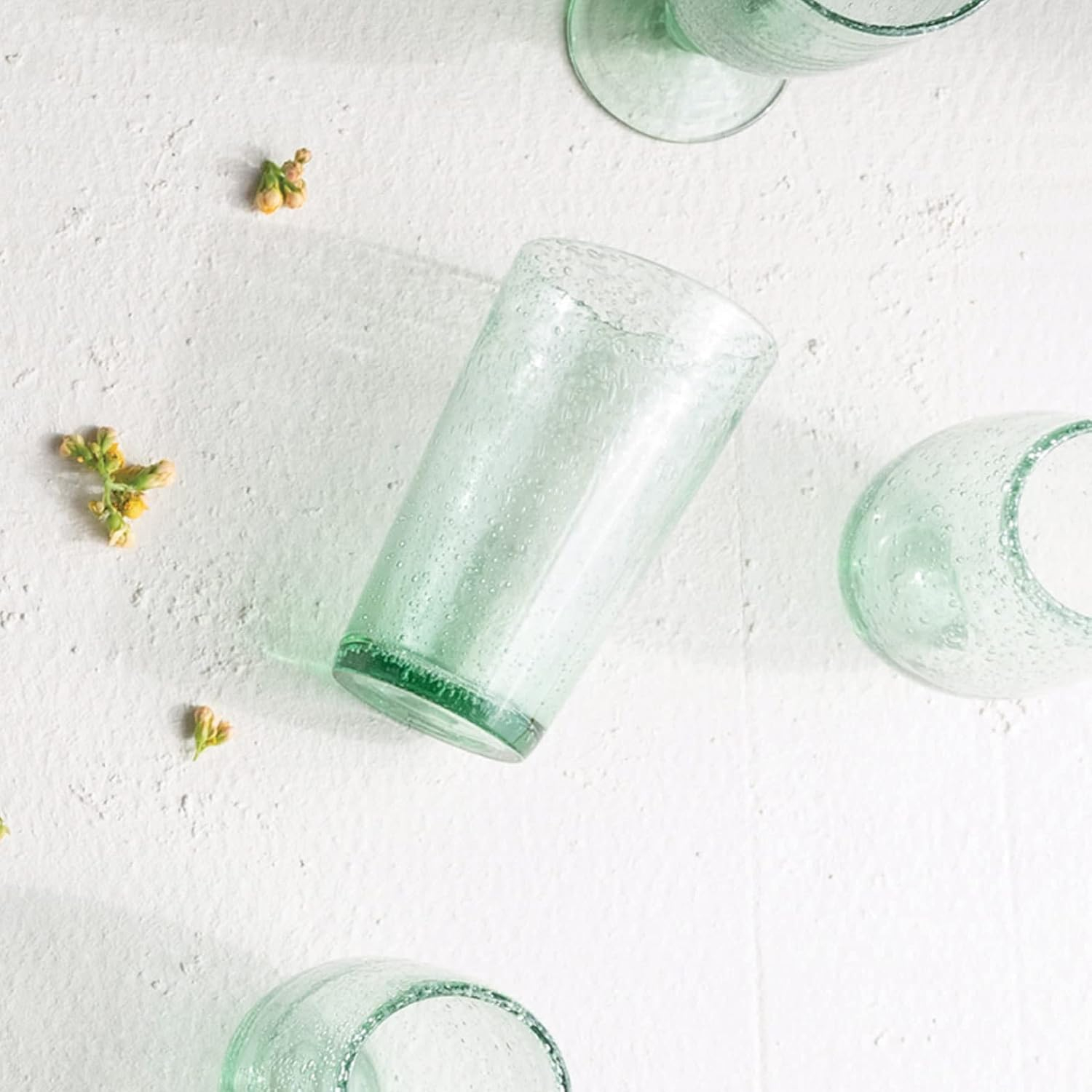 Creative Co-Op Creative Co-Op Bubble Drinking Glass, Transparent, Set of 3