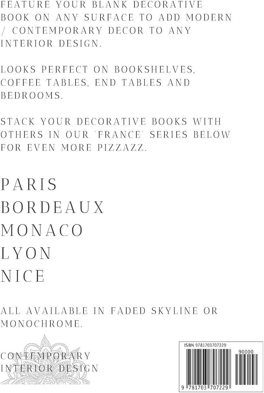 Marseille Monochrome Decorative Book for Home Styling