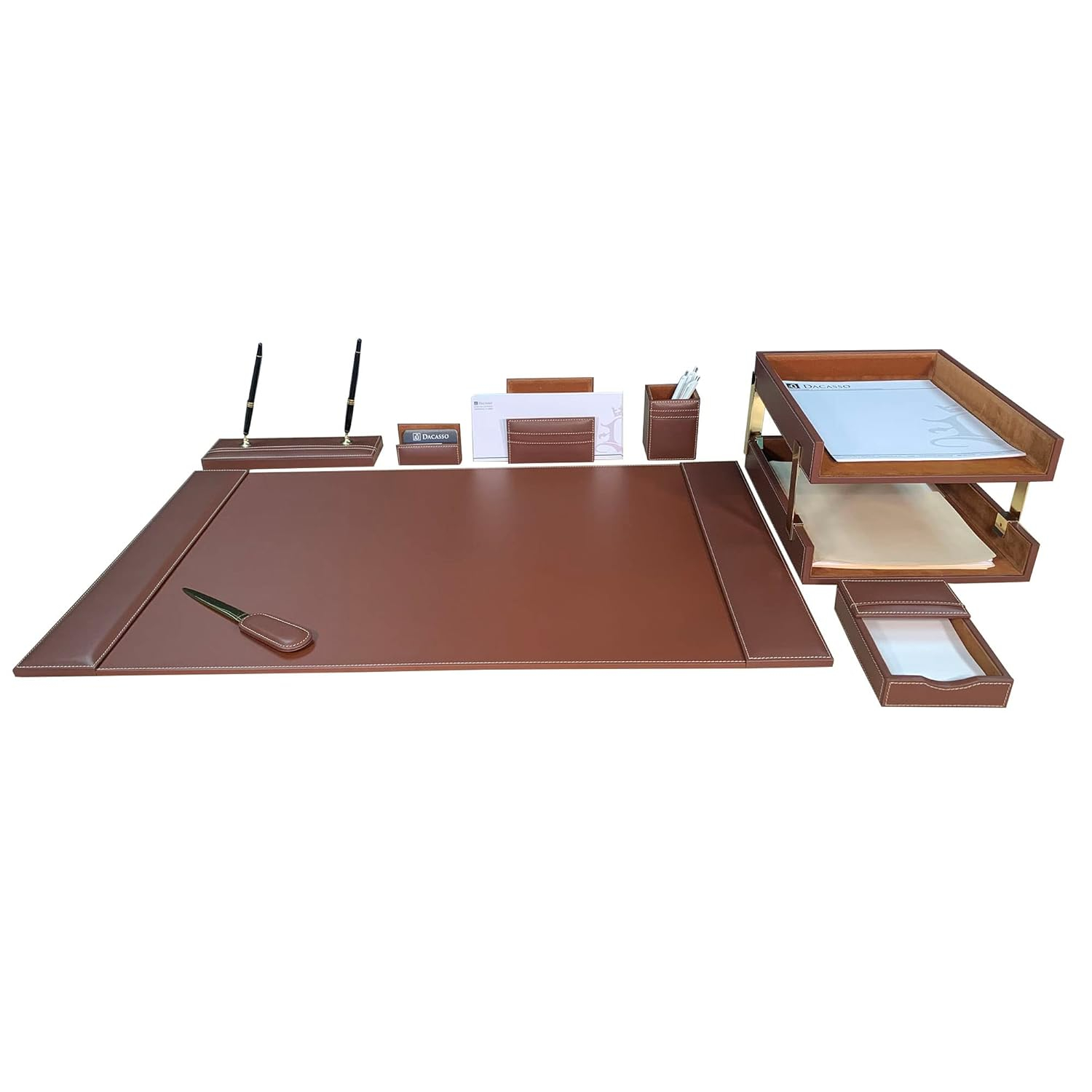 Dacasso Leather Desk Organizer Set