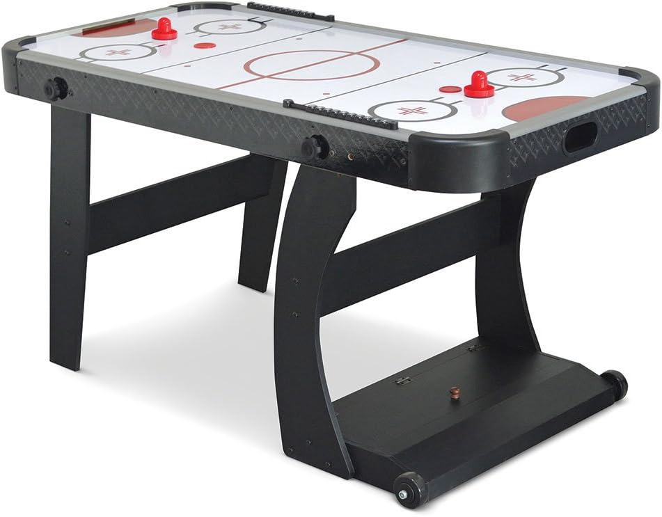 Black Foldable Air Hockey Table with PVC Rails