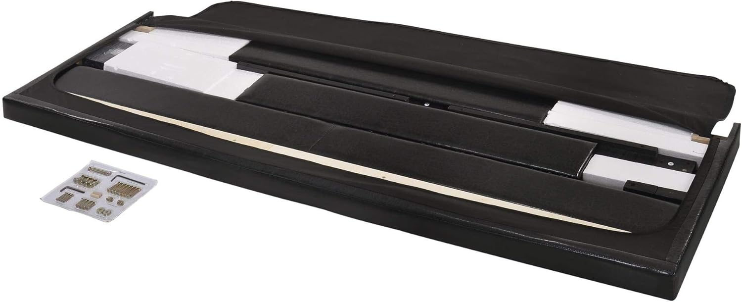 Crown Mark Erin Faux Leather Bed, Black, King