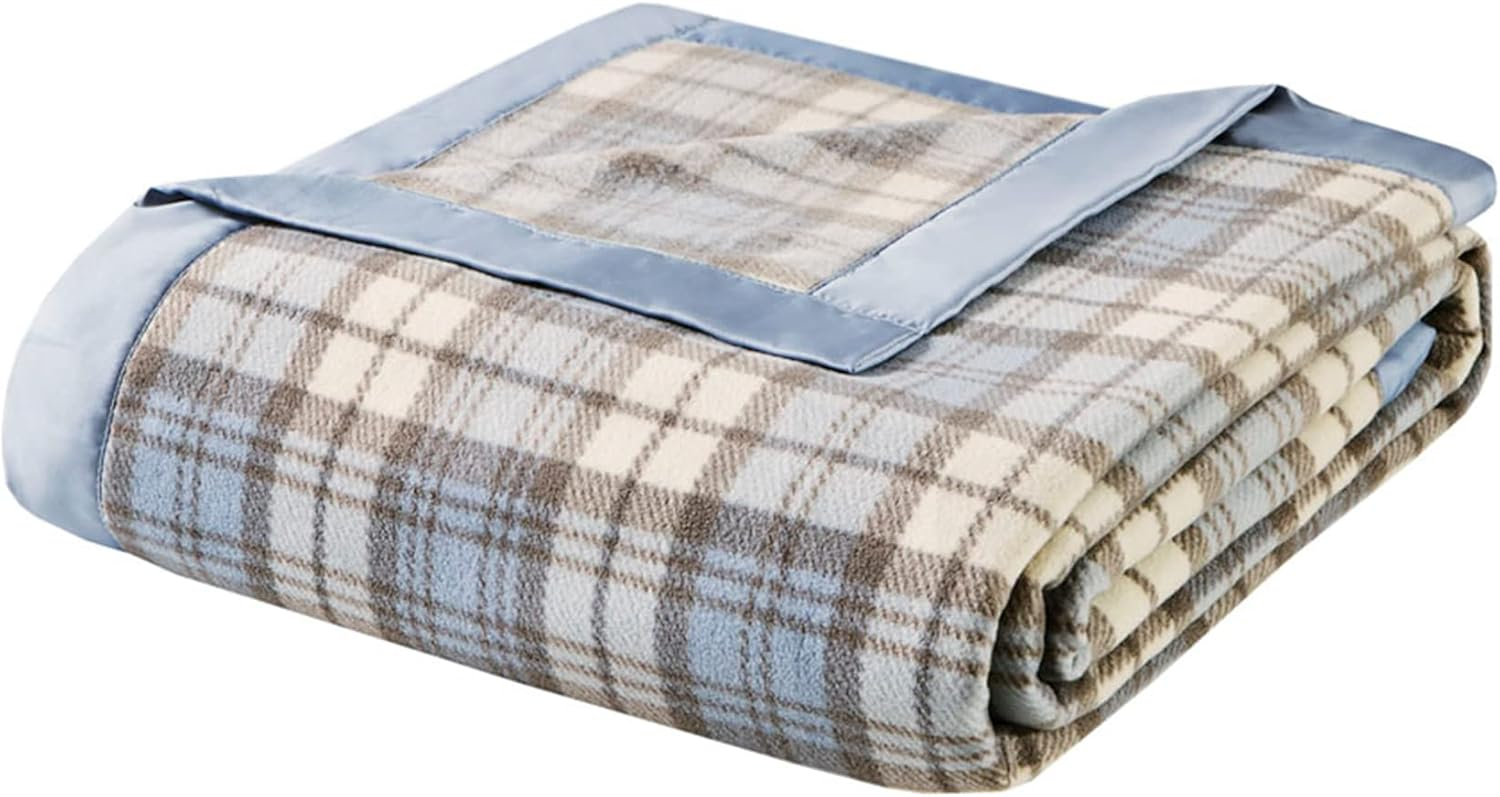 Sleep Philosophy True North Micro Fleece Luxury Premium Soft Cozy Mircofleece Blanket for Bed, Couch or Sofa, Full/Queen, Blue