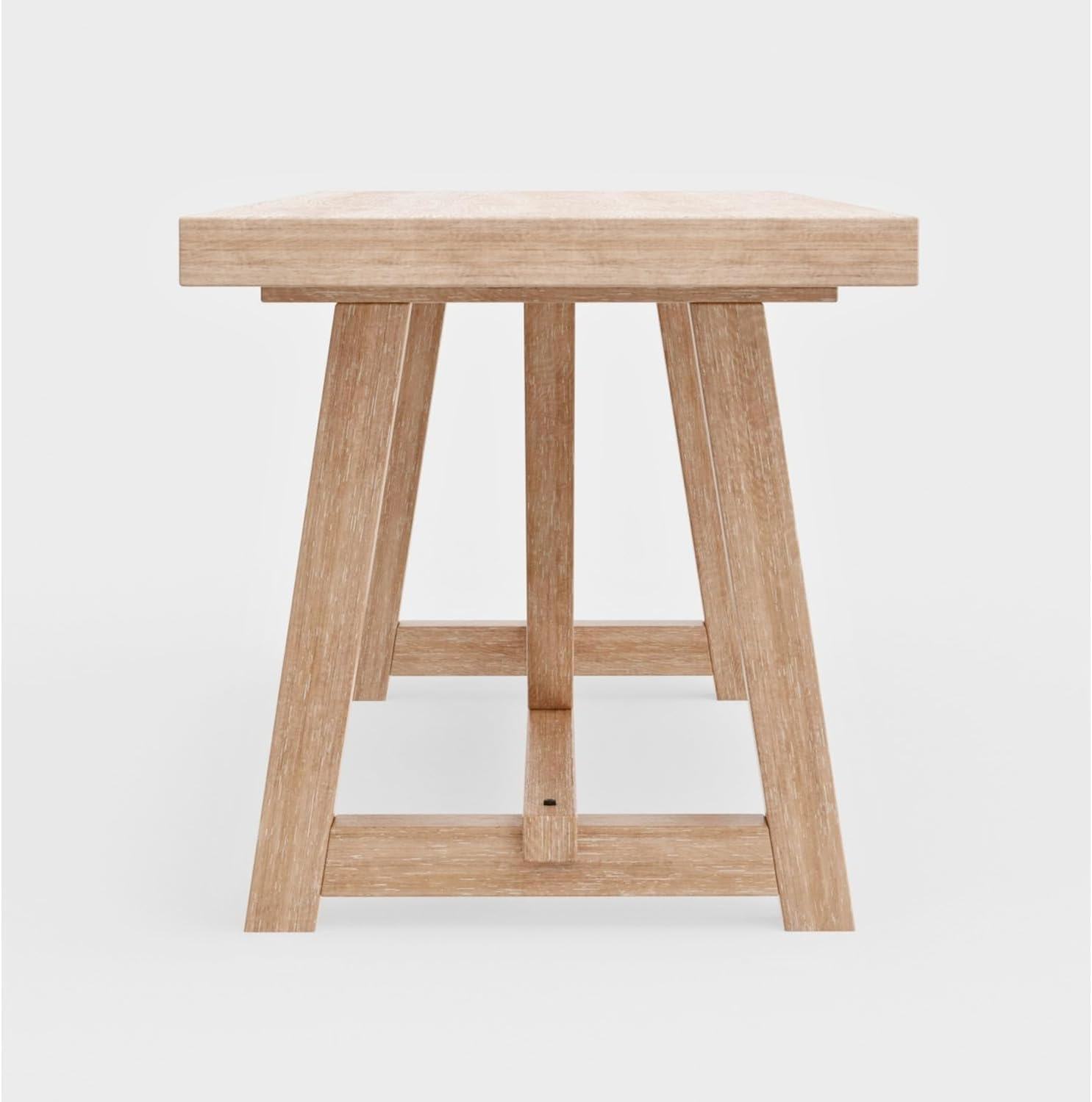 Driftwood Beige Oak Veneer Rectangular Dining Table