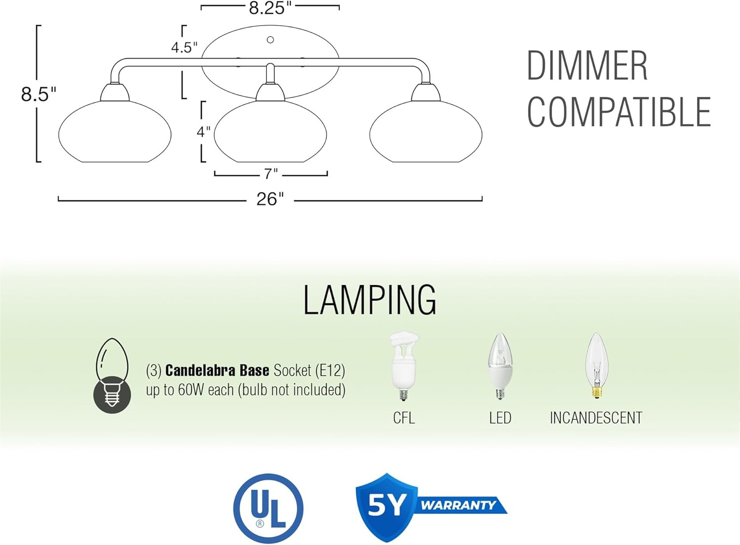 Kira Home Marina 26" Modern 3-Light Vanity/Bathroom Light + Hammered Glass Shades, Brushed Nickel Finish