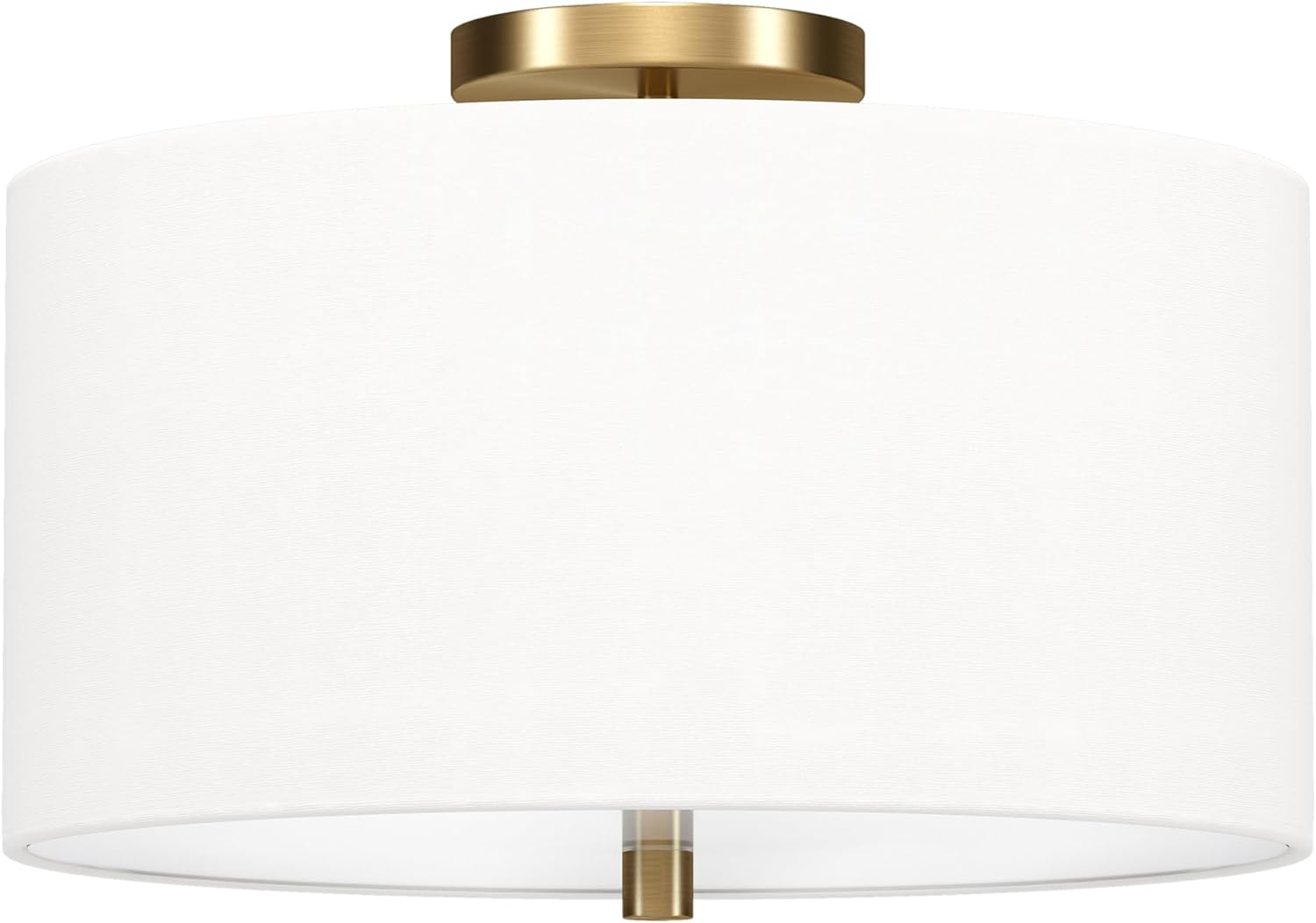 Evelyn&Zoe Ellis 16" Flush Mount with Fabric Shade in Brass/White