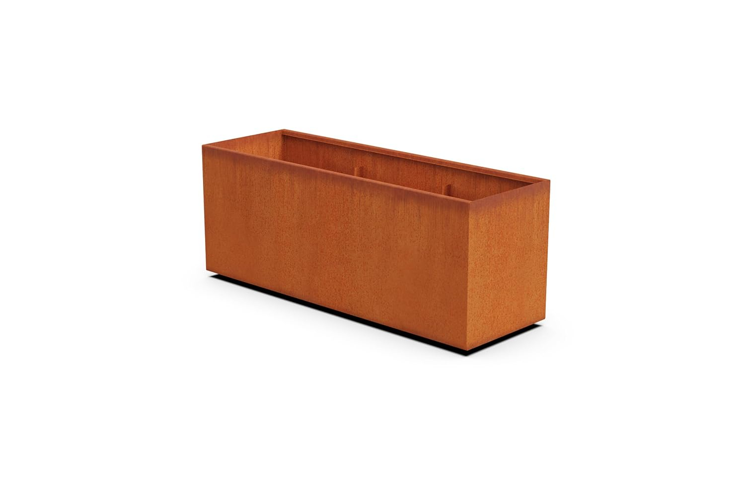 Rustic Corten Steel Rectangular Outdoor Planter Box, 60" x 20" x 24"