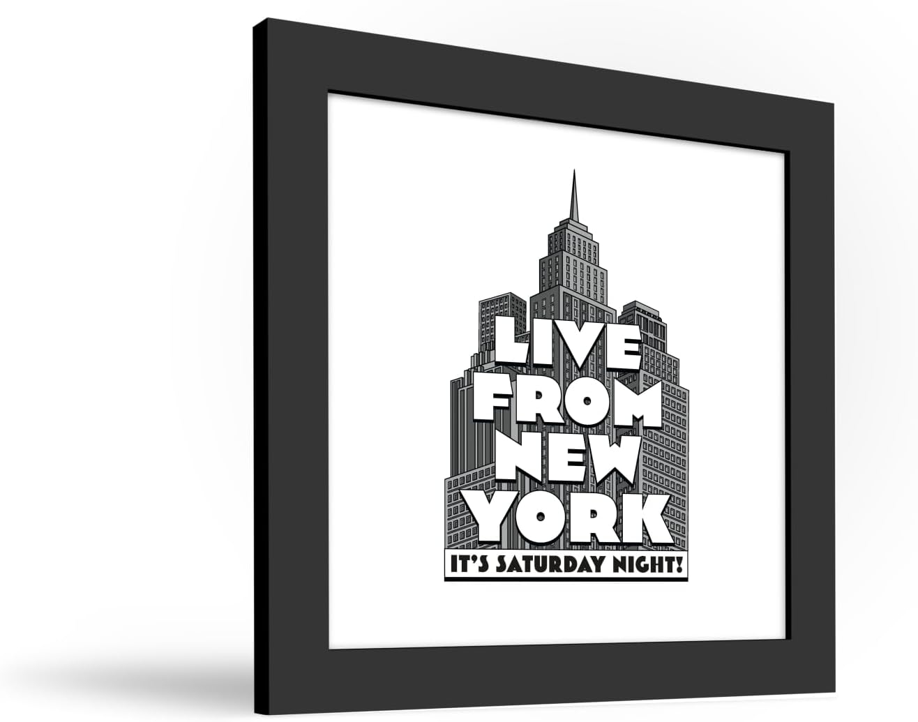 Gallery Pops Saturday Night Live - Live From New York Skyline Wall Art, Black Framed Version, 12" x 12"