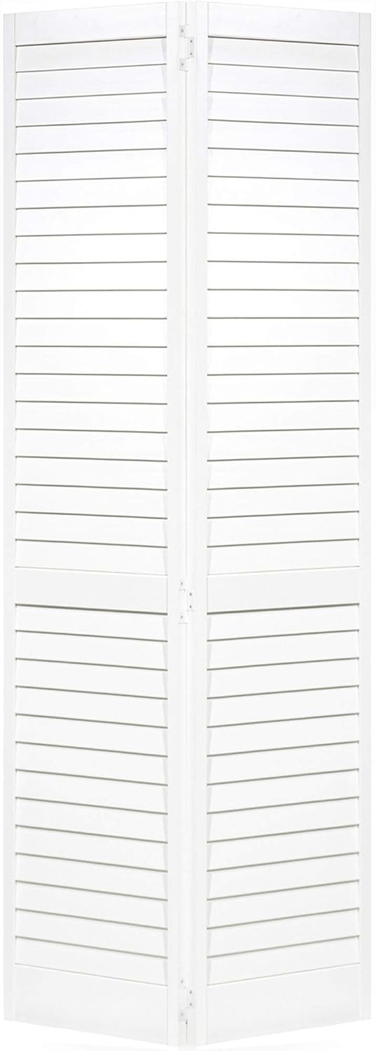 Plantation Louver Louver White Solid Pine Core Bi-fold Door