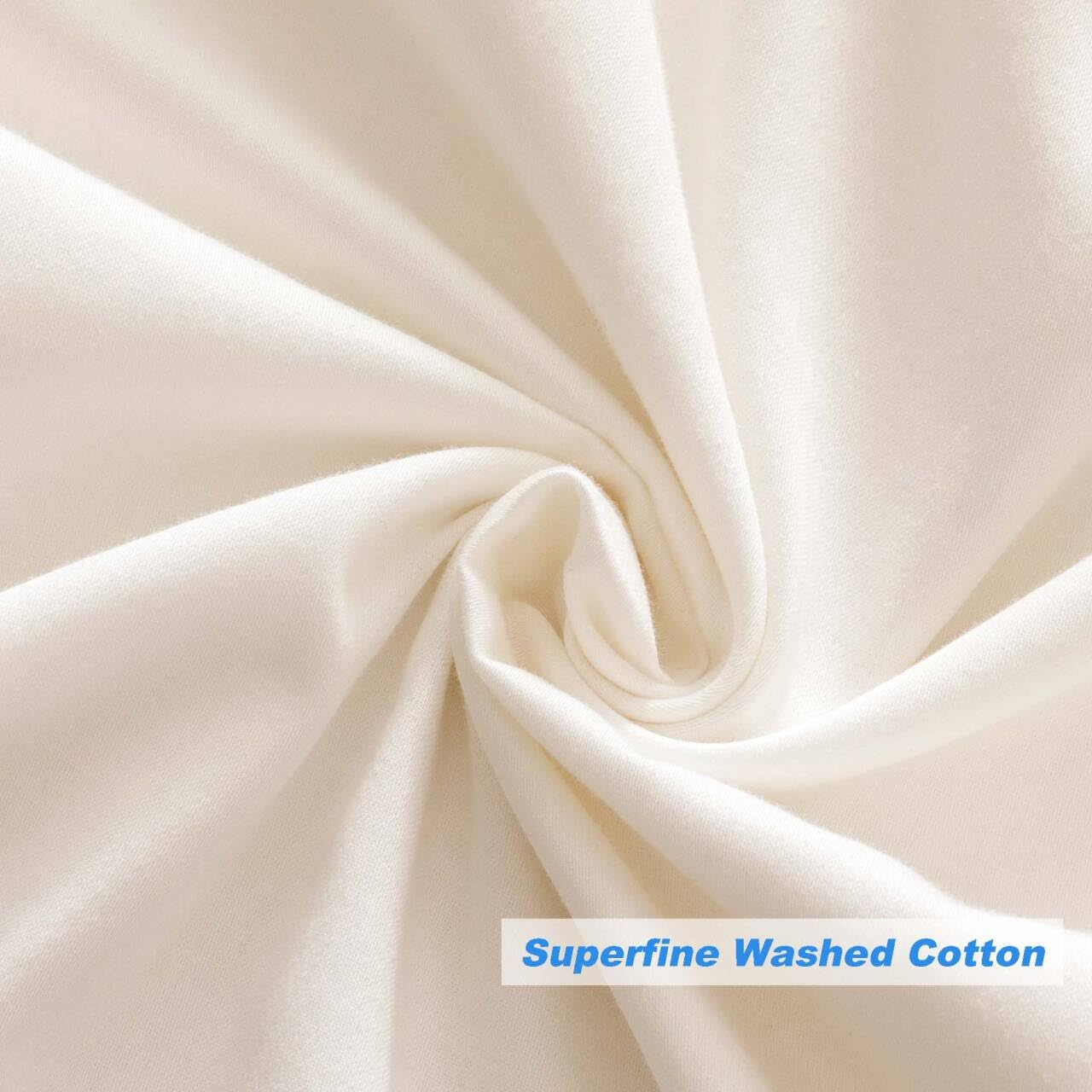 HeimenAogo Egyptian Cotton Duvet Cover Set King, Ultra Soft and Breathable Comforter Cover with Zipper Closure, High Thread Count Long Staple Cotton Blanket Cover 3pcs, Off-White