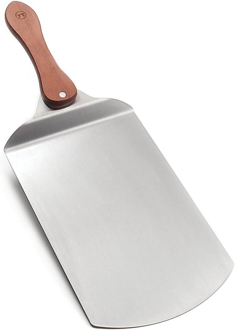 Outset Stainless Steel Pizza Peel with Collapsible Rosewood Handle