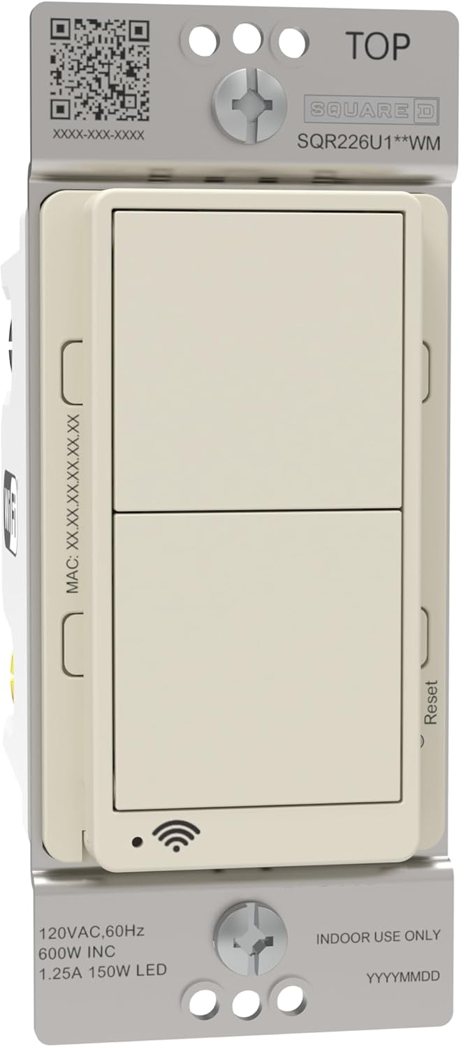X Series 15 Amp Single Pole/3-Way Matter Smart Wi-Fi Rocker Switch Light Switch, Beige SQR141U1LAWM