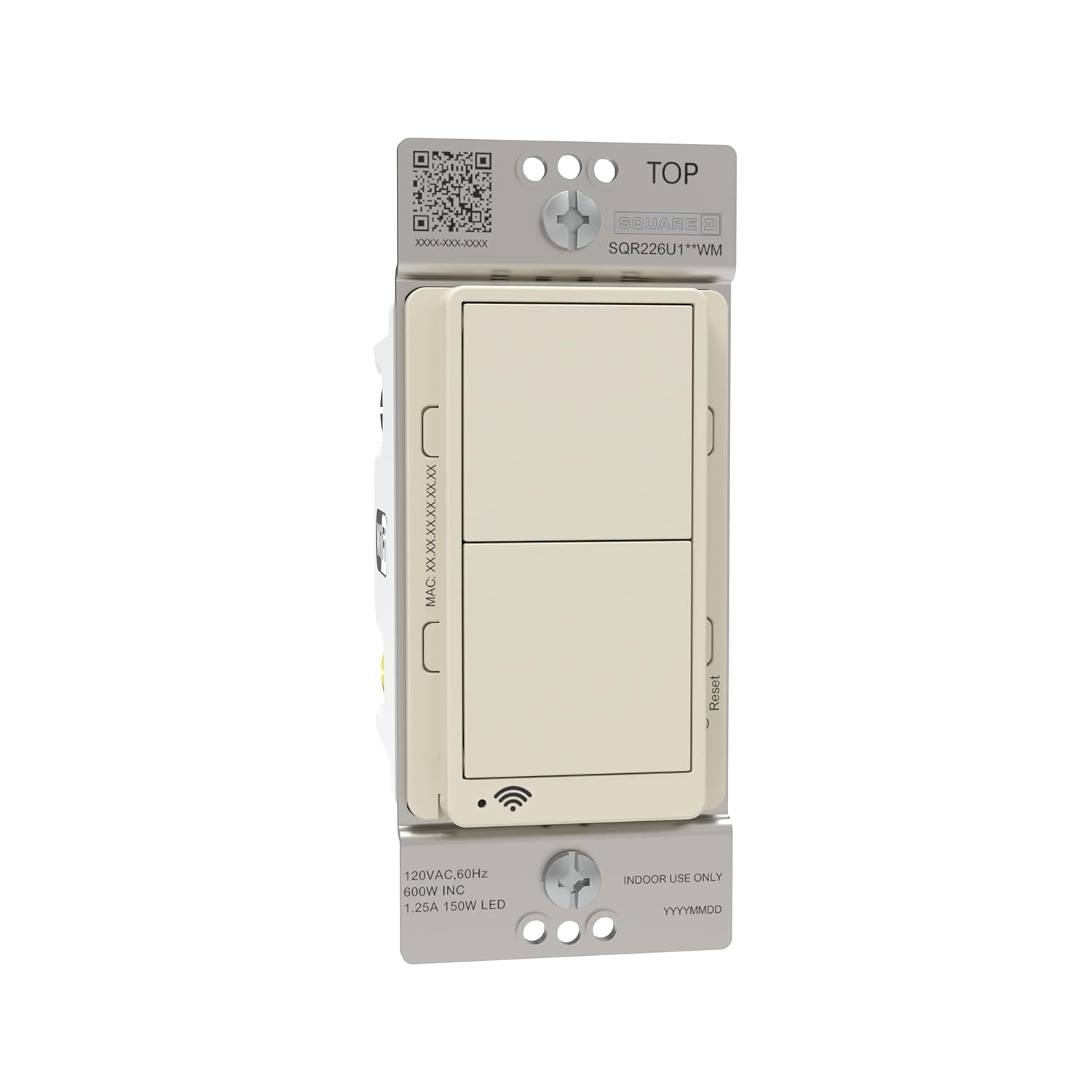 X Series 15 Amp Single Pole/3-Way Matter Smart Wi-Fi Rocker Switch Light Switch, Beige SQR141U1LAWM